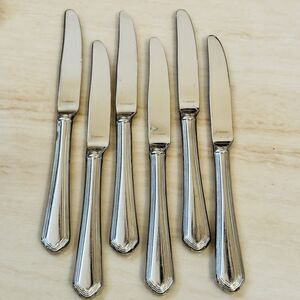6pc LENOX Archway Stainless Dinner Knives 9 1/8” 18/10 Scalloped Tip Hollow HDL
